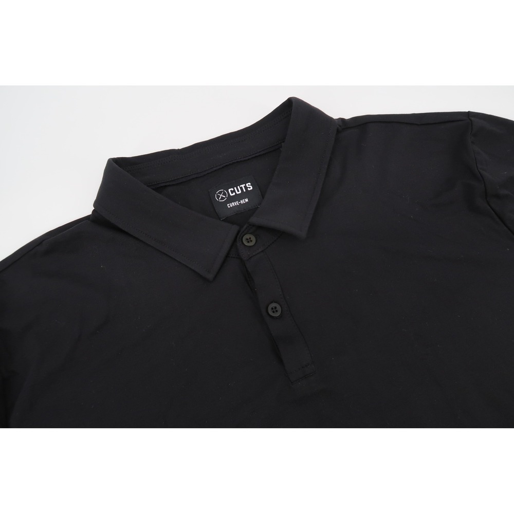 Cuts Clothing AO Curve-Hem Polo Mens XXL Black PYCA Pro Short Sleeve MK10012